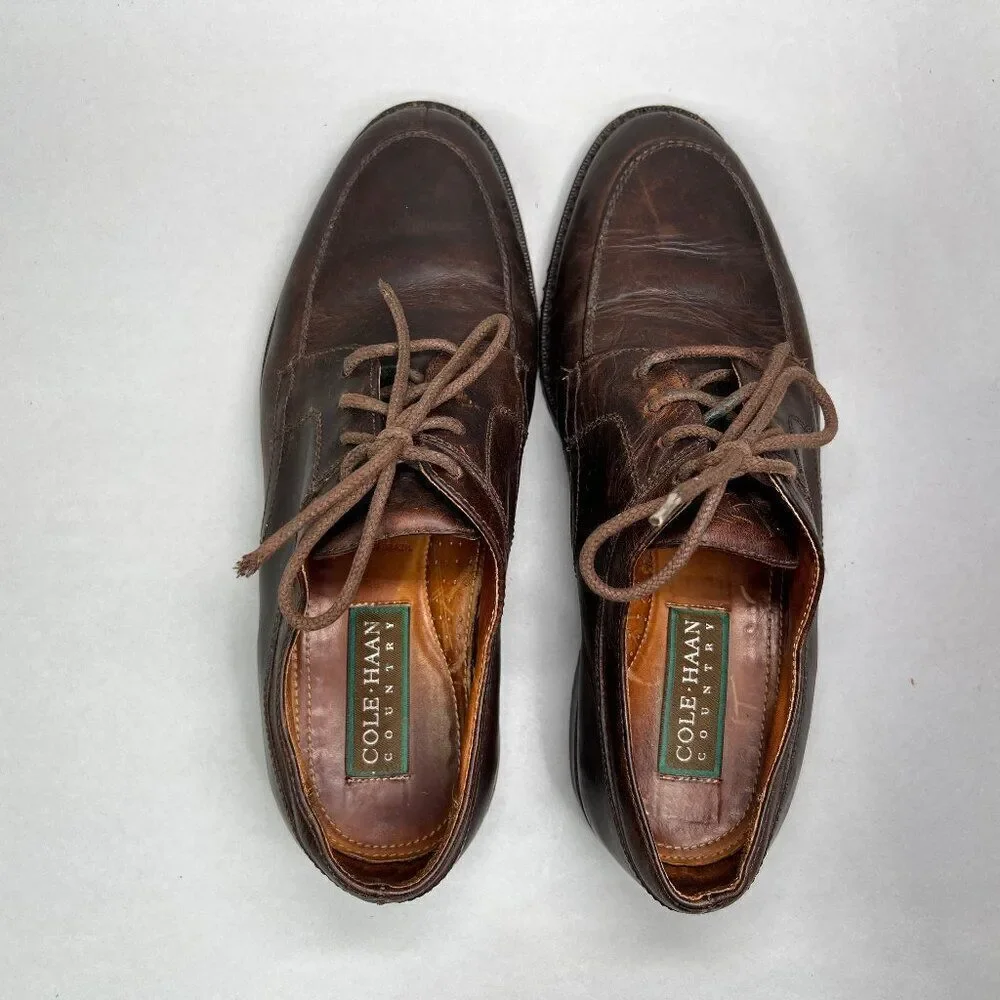 Cole Haan Country Oxfords Men's Size 9 Brown Leather Split Toe Derby Dress Shoes